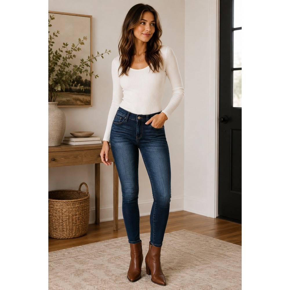 KanCan Women Dark Wash High Rise Skinny Jeans KC11222HRD Size 7/27 Streetwear
